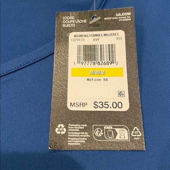 NWT Under Armour Women's Motion Blue Short Sleeve Loose Fit T-Shirt Size Medium - Picture 6 of 9